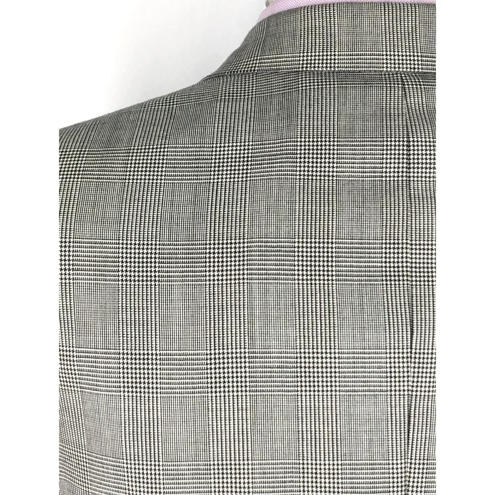 40R Brioni Italy Mens 2 Button 100% Wool Blazer Sport Coat Gray Glen Check